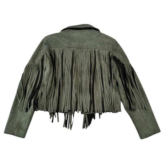 Faux Suede Leather Fringe Jacket - Picture 12 of 15